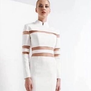 John Paul Ataker White Dress with Sheer Waist Inset make me an offer !!!